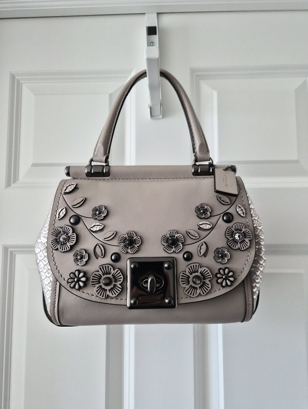 [Coach] Top Handle Drifter, Beige, Tea Rose Applique, Leather Lining